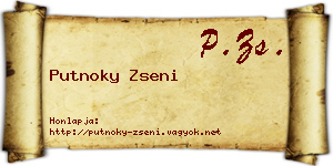 Putnoky Zseni névjegykártya
